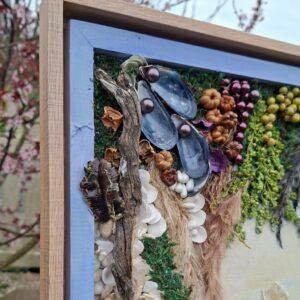 The Horizon of Roots – large original mixed media wall art, 80 x 64 cm framed sculptural artwork with natural textures, available for sale in Ireland.