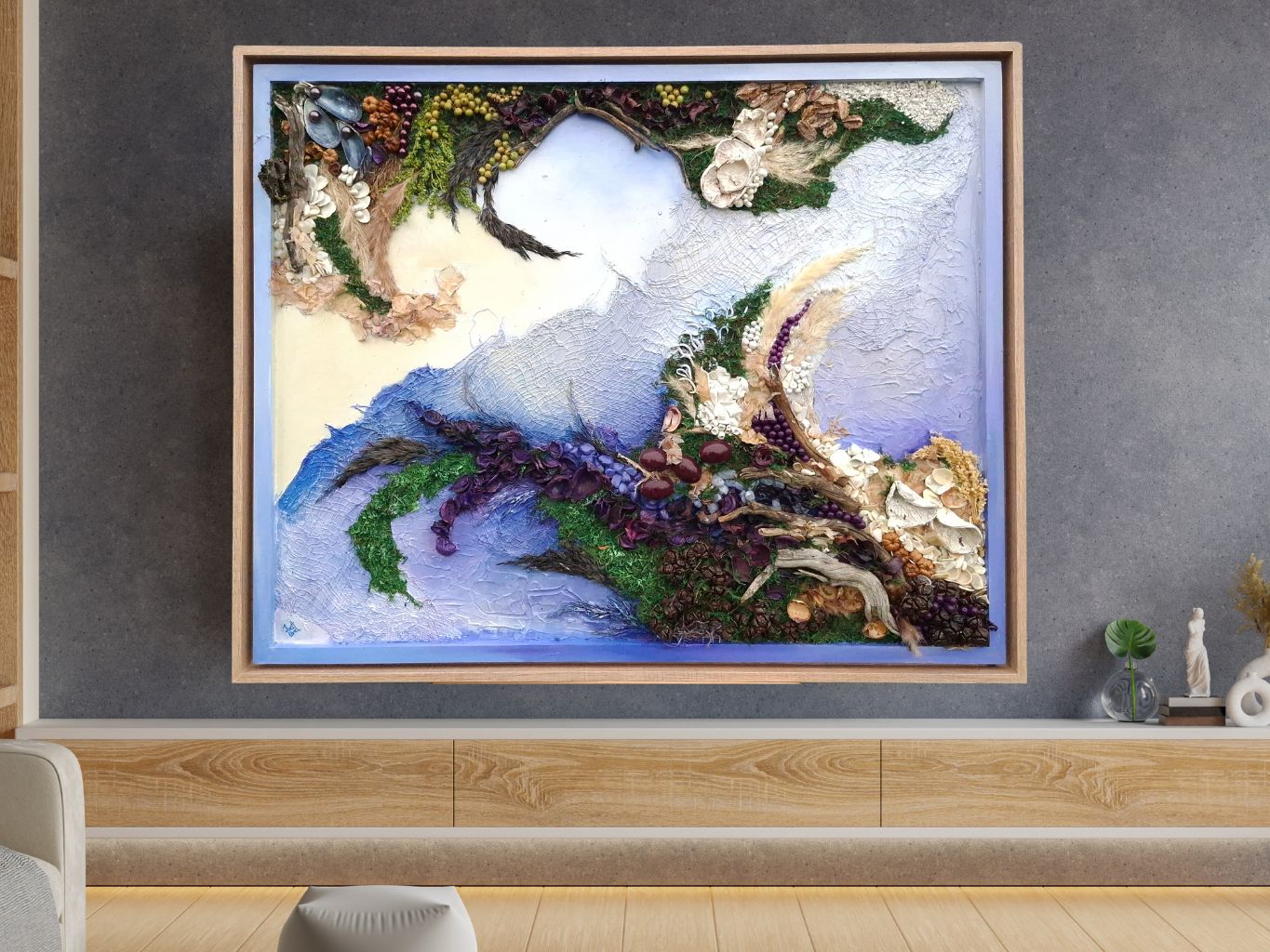 The Horizon of Roots – Large Sculptural Mixed Media Wall Art (80 x 64 cm, Framed) - Image 5