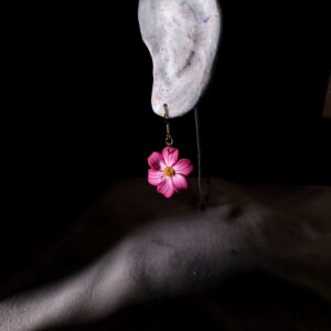 Handmade polymer clay flower earrings Ireland with sterling silver hooks in single double and triple floral designs